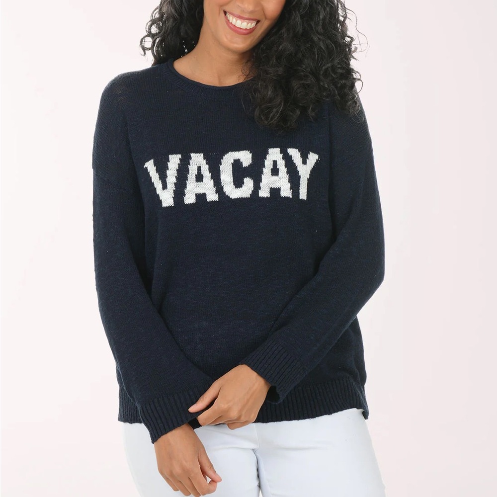 Z Supply Navy Blue “Vacay” Sweater - Picture 2 of 6
